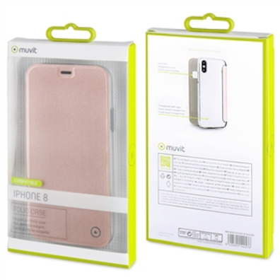 Case Folio Rose Gold TPU Transparent iPhone X Muvit