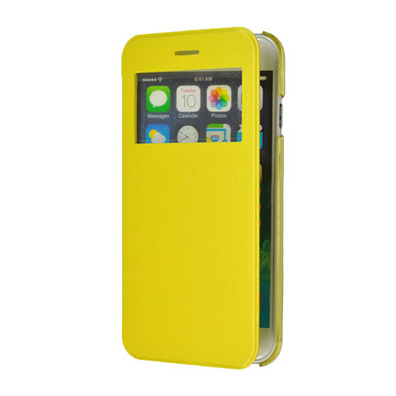 Cover for iPhone 6 with lid and window 4.7 " Gelb