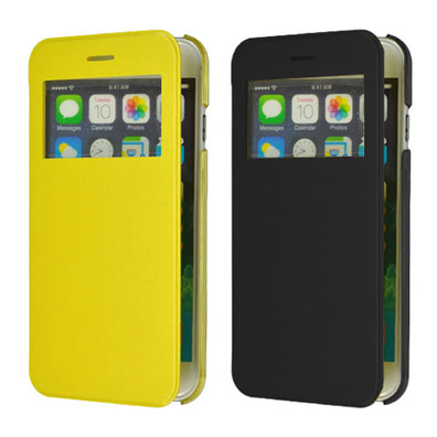 Cover for iPhone 6 with lid and window 4.7 " Gelb