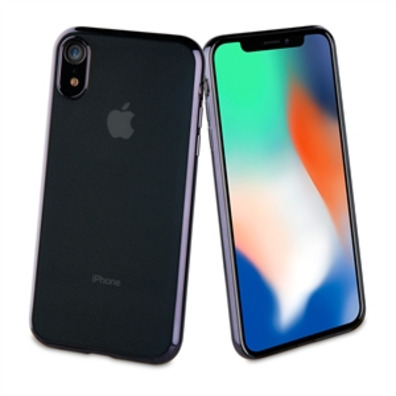 Hülle iPhone XR Bling Transparent Muvit Life Schwarz