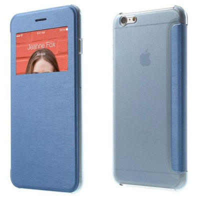 Cover for iPhone 6 with lid and window 4.7 " Silber
