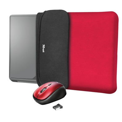 Funda + Ratón Inalámbrico Trust Yvo 15.6 " Rojo