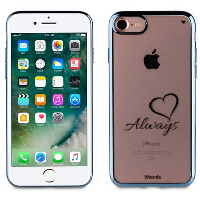 TPU Transparent Cover Love Always iPhone 7 Words