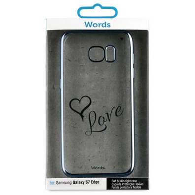TPU Transparent Cover Love Samsung Galaxy S7 Edge Words