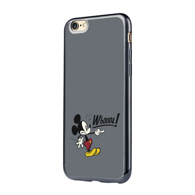 Funda tpu whoooa + marco galvanizado negro para apple iphone 7 mickey mouse