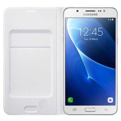 Wallet White Case with Card Holder Samsung Galaxy J7 2016