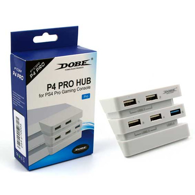 2 to 5 port (2.0 3.0) USB HUB Adapter PS4 Pro (Dobe) Weiss