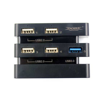 2 to 5 port (2.0 3.0) USB HUB Adapter PS4 Pro (Dobe) Schwarz