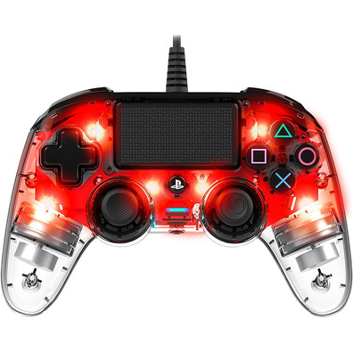 Mando Nacon Compact Wired Leuchtet Rot Oficial PS4