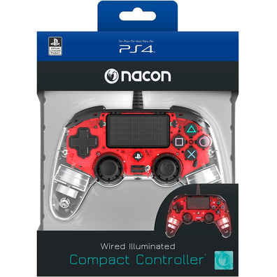 Mando Nacon Compact Wired Leuchtet Rot Oficial PS4