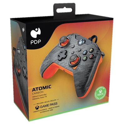 Mando PDP Wired Controller Atomic Carbon + 1 Mes Gamepass Xbox-Serie/Xbox One/PC