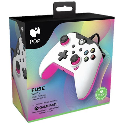 Mando PDP Wired Controller Weiß Pink + 1 Mes Gamepass Xbox-Serie/Xbox One/PC