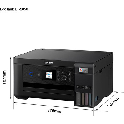 Multifunción Recargable Color Epson Ecotank ET-2850 WiFi/Dúplex Negra