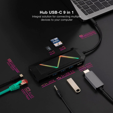 Nanokable Hub USB 3.0 10.16.0901 USB/USB-C/HDMI/RJ45/SD/Audio