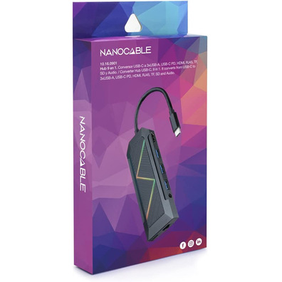 Nanokable Hub USB 3.0 10.16.0901 USB/USB-C/HDMI/RJ45/SD/Audio