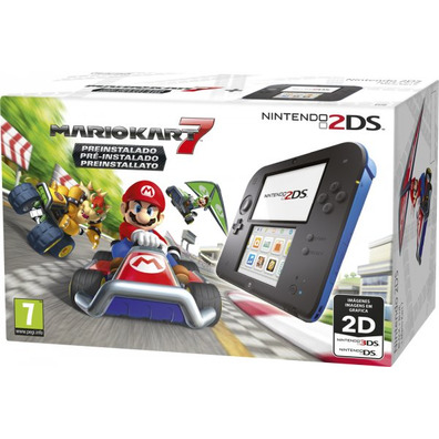 Nintendo 2DS Blau/Shwarz + Mario Kart 7