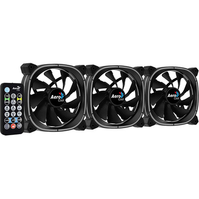 Pack 3 Ventiladores Aerocool Astro Pro 12 cm + H66F HUB + Mando a Distancia