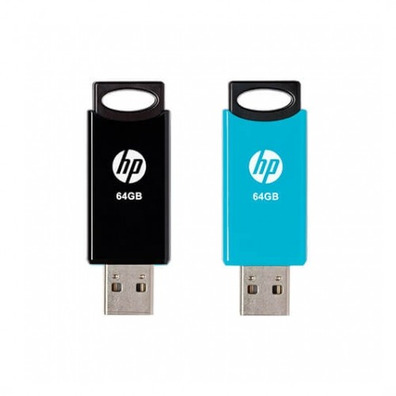 Pendrive HP V212W Pack 2 Unidades Negro/Azul 64GB USB 2.0