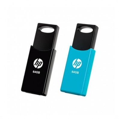 Pendrive HP V212W Pack 2 Unidades Negro/Azul 64GB USB 2.0
