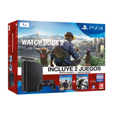 Playstation 4 Slim (1 TB) + Watch Dogs + Watch Dogs 2