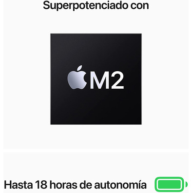 Portátil Apple Macbook Air 13 MBA 2022 Midnight M2/16GB/256GB/GPU 8C/13.6 ''