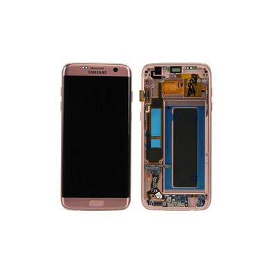 Ersatz Display Komplett mit Rahmen für Samsung Galaxy S7 Edge Rose Gold
