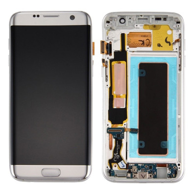 Ersatz Display Komplett mit Rahmen für Samsung Galaxy S7 Edge-Silber