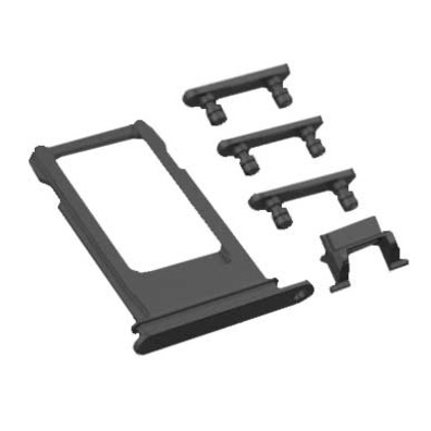 SIM-Kartenfach + seitliche Tasten für iPhone 7 Schwarz
