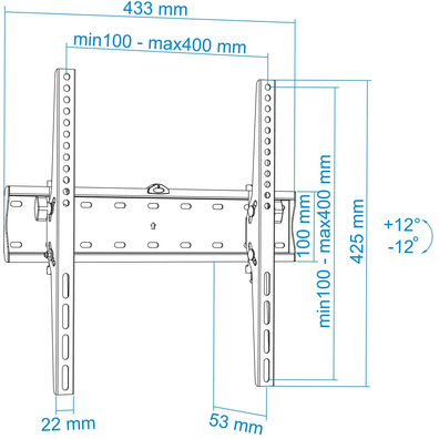 Soporte de Pared TV TooQ 32-55 '' Inclinable Negro