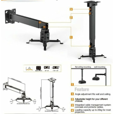 Unterstützung für Equip 430-650 mm Projektor bis 20 kg für Techo oder Pared