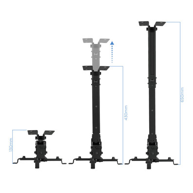 Soporte Techo Proyector Tooq PJ2012T-B Negro 130/430-650 mm max 20 kg