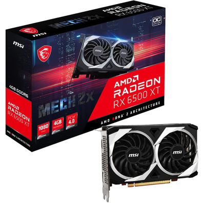 Tarjeta Gráfica MSI RX6500 XT Mech 2X OC 4GB GDDR6