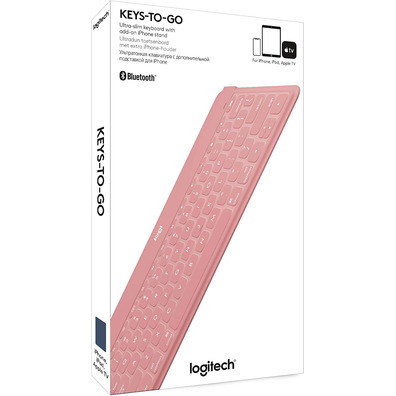 Teclado Bluetooth Logitech Keys-to-Go iPhone/iPad Rosa