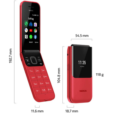 Teléfono Móvil Nokia 2720 Flip Dual SIM Rojo