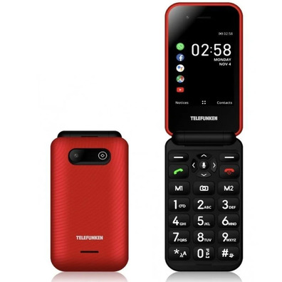 Teléfono Móvil Telefunken S760 für Personas Mayores Rojo