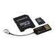 MICRO SD KINGSTON 4GB MULTIKIT mit ADAPTADOR SD + USB CLASS 4 MB