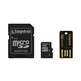 MICRO SD KINGSTON 4GB MULTIKIT mit ADAPTADOR SD + USB CLASS 4 MB