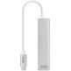 Kabel USB C 3.0 a RJ45 + 3xUSB 3.0 Nanocable Plata