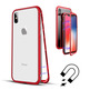 Magnetischer Kasten mit ausgeglichenem Glas iPhone X/XS Rot