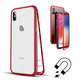 Magnetischer Kasten mit ausgeglichenem Glas iPhone X/XS Rot