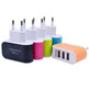 Colorful Charger with 3 USB Ports LED Light - Black