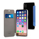 Case Double Blaue Folio PU Transparent Zurück zu iPhone X Muvit