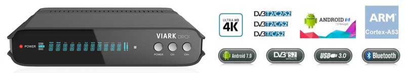 Receptor Satélite Viark Droi 4K DVB-S2 (Android 7.0)