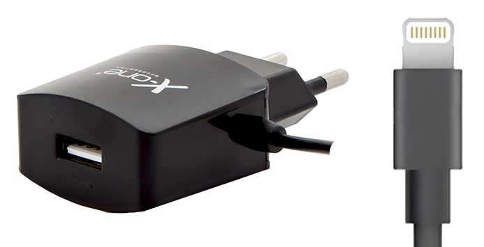 Adaptador de Corriente Lightning   USB 2.1 X-One - Negro