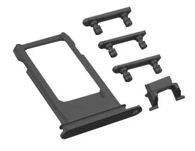 SIM Card Tray and Side Buttons Set for iPhone 7 Black