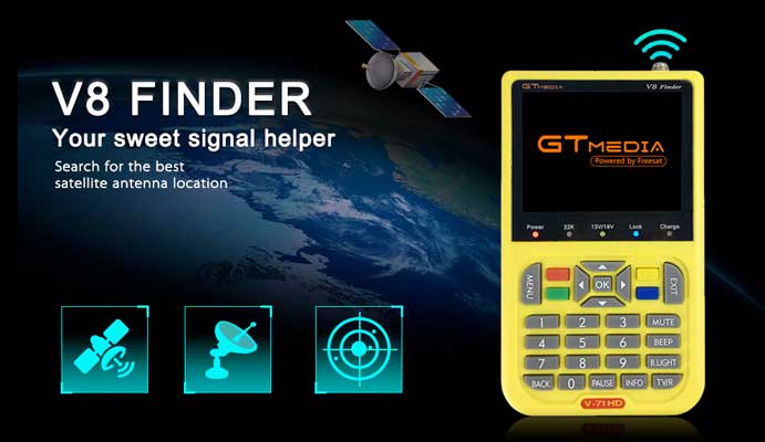 Locator Satelliten GT Media V8 Finder (Freesat)