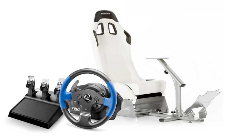 Thrustmaster T150 RS Pro + Playseat Evo White